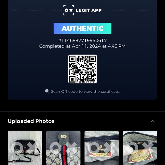 GUCCI School Bag Navy Blue Canvas Leather Ophidia Flap Accessory Collection - Picture 3 of 17